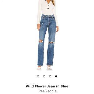 Free People Wild Flower Jean in Blue
